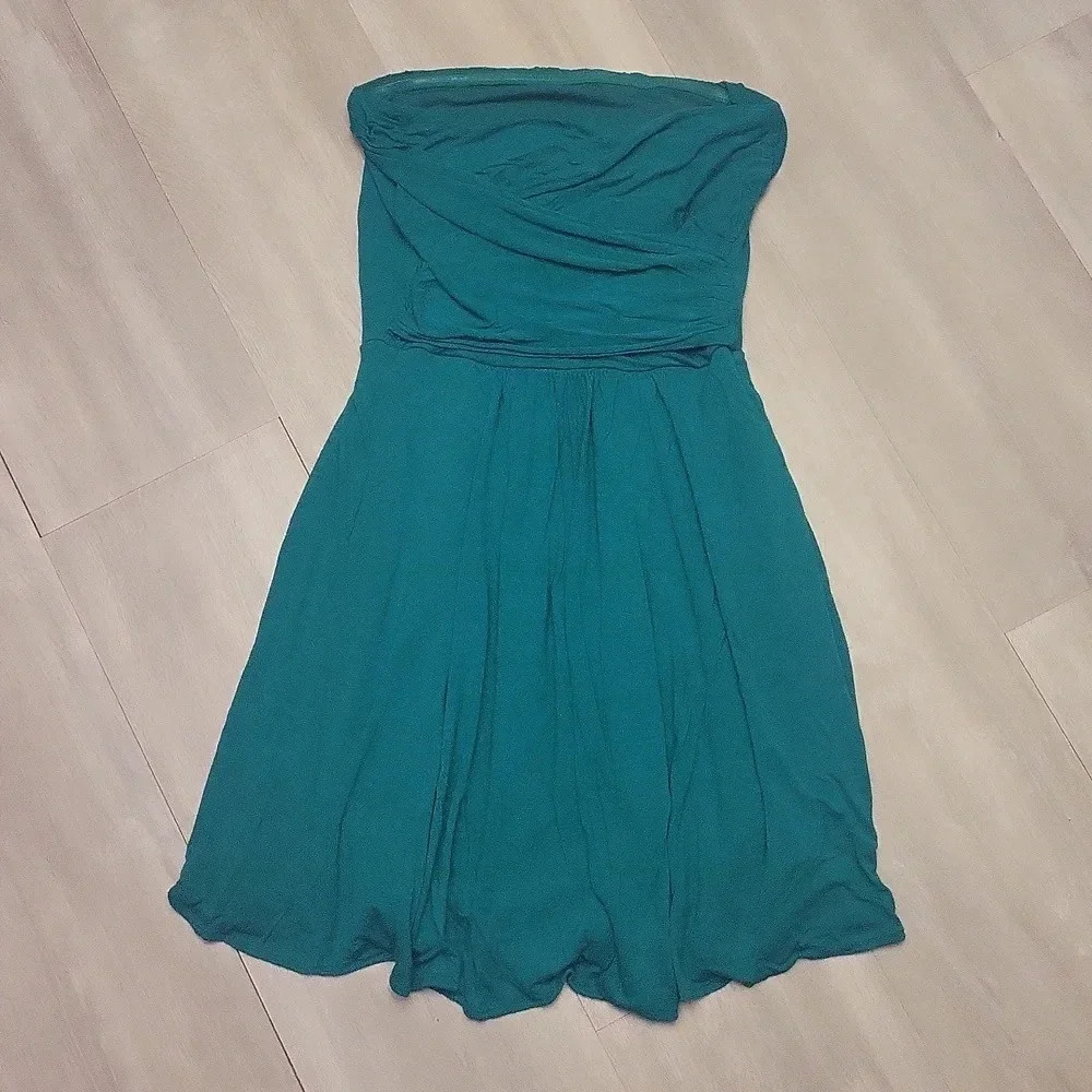 The Limited Kelly Green Cross Back Lined Strapless Dress Womens Size XS - Picture 5 of 10